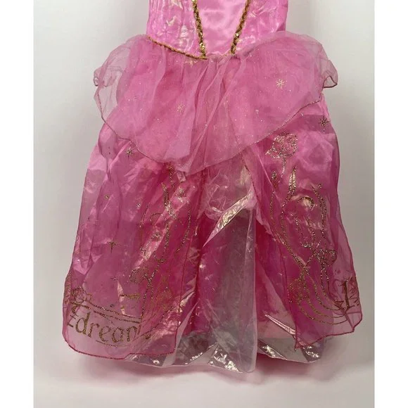 Disney Store PRINCESS Aurora Costume Dress Sleeping Beauty Pink Gold7/8 7 8